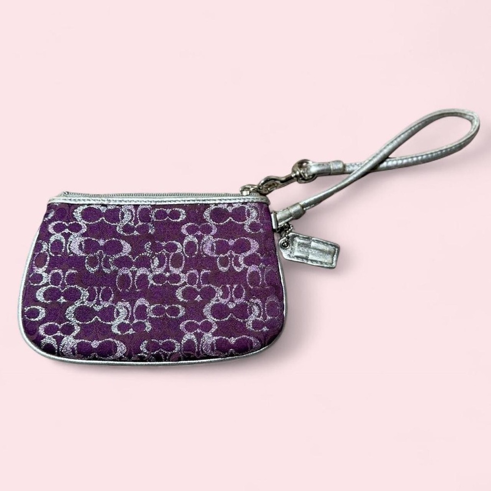 Coach Violet and Metallic Wristlet
